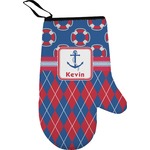 Buoy & Argyle Print Oven Mitt (Personalized)