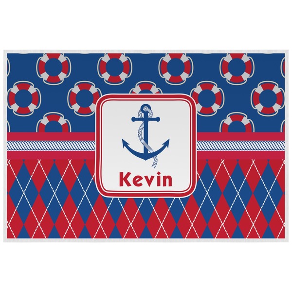 Custom Buoy & Argyle Print Laminated Placemat w/ Name or Text