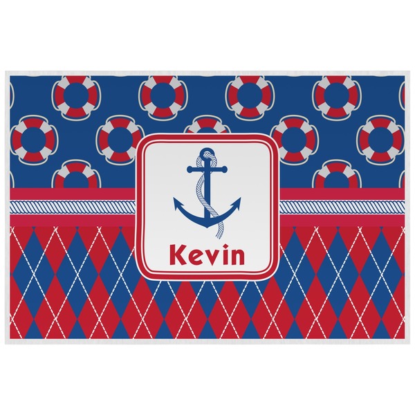 Custom Buoy & Argyle Print Laminated Placemat w/ Name or Text