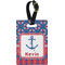 Buoy & Argyle Print Plastic Luggage Tag - Rectangular w/ Name or Text