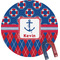 Buoy & Argyle Print Round Fridge Magnet (Personalized)