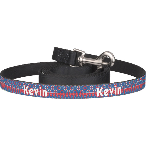 Custom Buoy & Argyle Print Dog Leash (Personalized)