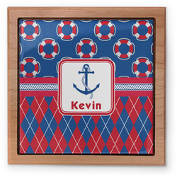 Buoy & Argyle Print Pet Urn w/ Name or Text