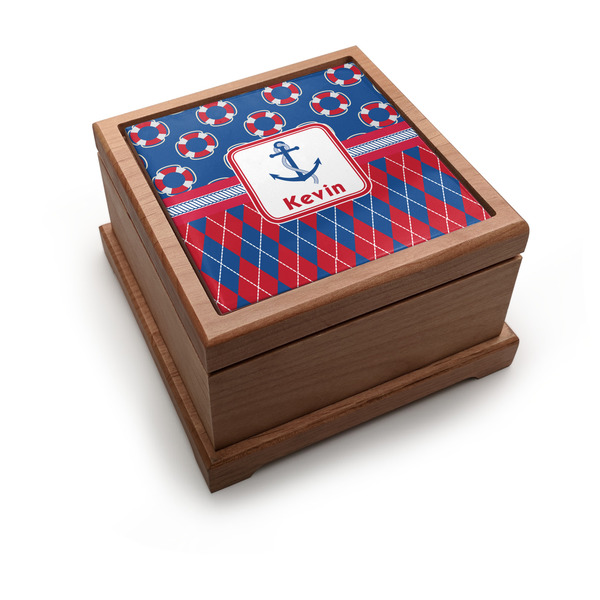 Custom Buoy & Argyle Print Pet Urn w/ Name or Text