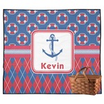 Buoy & Argyle Print Outdoor Picnic Blanket (Personalized)