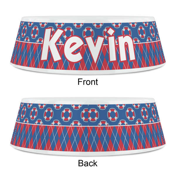 Buoy & Argyle Print Plastic Pet Bowls - Small - APPROVAL