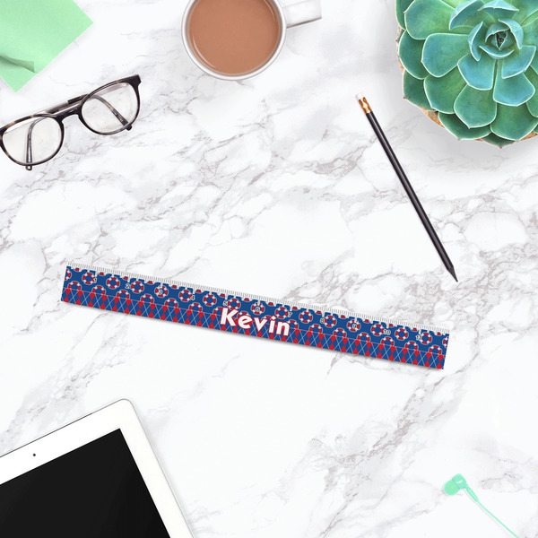 Buoy & Argyle Print Plastic Ruler - 12" - LIFESTYLE