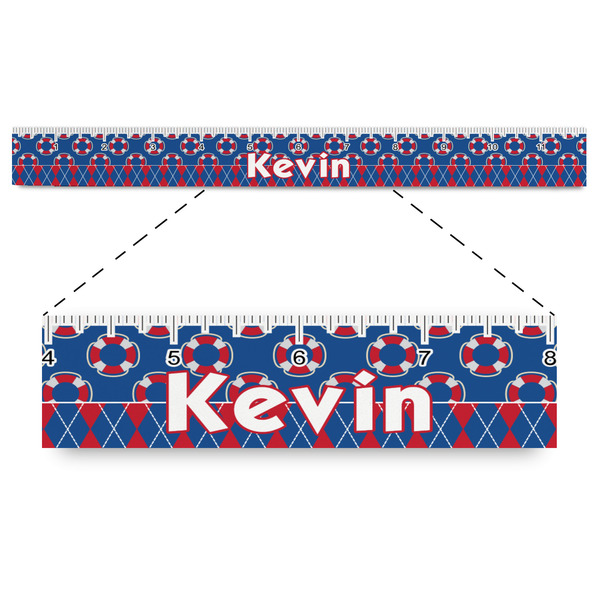 Custom Buoy & Argyle Print Plastic Ruler - 12" (Personalized)