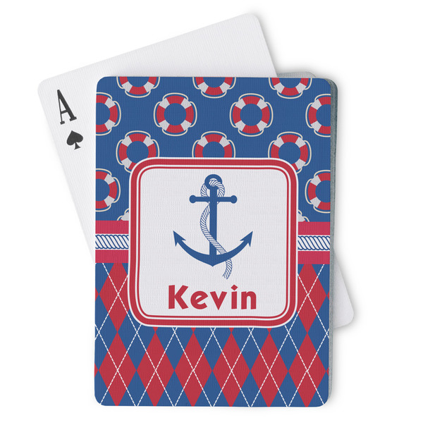 Custom Buoy & Argyle Print Playing Cards (Personalized)