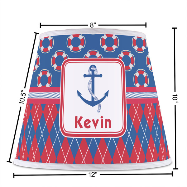 Buoy & Argyle Print Poly Film Empire Lampshade - Dimensions