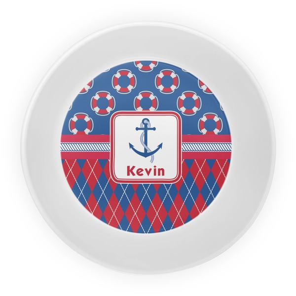 Buoy & Argyle Print Melamine Bowl - Center