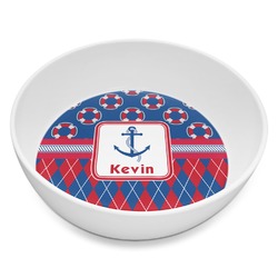 Buoy & Argyle Print Melamine Bowl - 8 oz (Personalized)