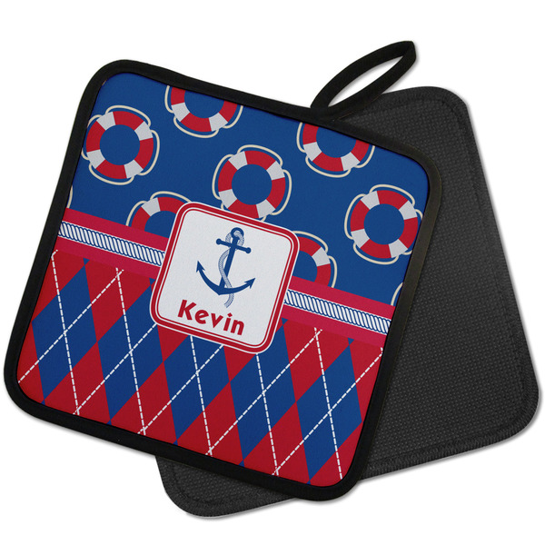 Buoy & Argyle Print Pot Holders - PARENT MAIN