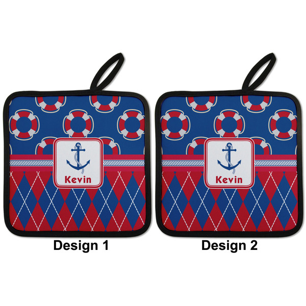 Buoy & Argyle Print Pot Holders - Set of 2 APPROVAL