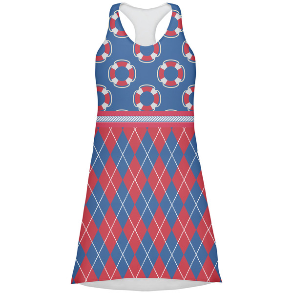 Custom Buoy & Argyle Print Racerback Dress - Small