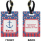Buoy & Argyle Print Rectangle Luggage Tag (Front + Back)