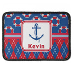 Buoy & Argyle Print Iron On Rectangle Patch w/ Name or Text
