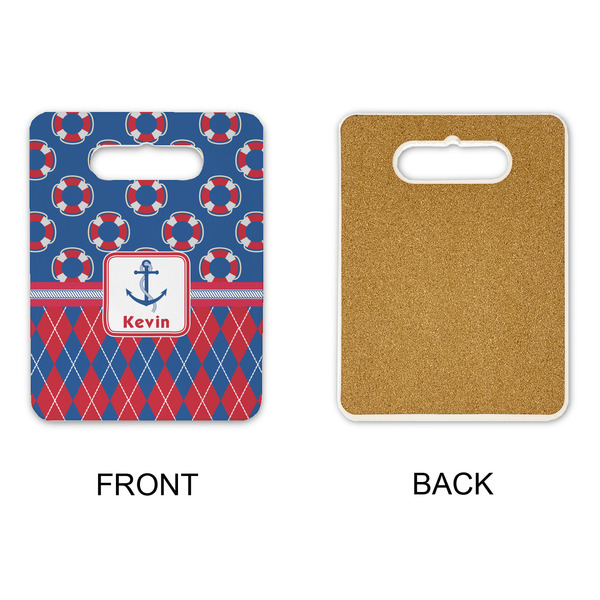 Buoy & Argyle Print Rectangle Trivet with Handle - APPROVAL