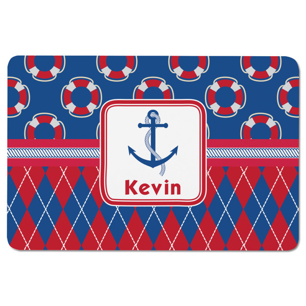 Buoy & Argyle Print Rectangular Fridge Magnet - FRONT