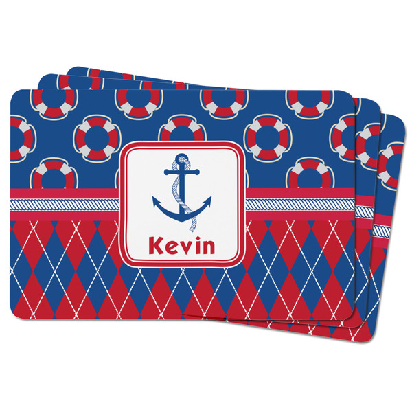 Buoy & Argyle Print Rectangular Fridge Magnet - THREE