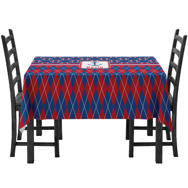 Custom Buoy & Argyle Print Tablecloth (Personalized)