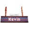 Buoy & Argyle Print Red Mahogany Nameplates with Business Card Holder - Straight