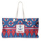 Buoy & Argyle Print Large Tote Bag with Rope Handles (Personalized)