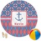 Buoy & Argyle Print Round Beach Towel (Personalized)