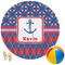 Buoy & Argyle Print Round Beach Towel (Personalized)