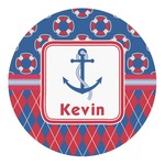 Buoy & Argyle Print Round Decal (Personalized)