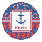Buoy & Argyle Print Round Decal - Small (Personalized)