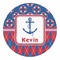 Buoy & Argyle Print Round Decal - Medium (Personalized)