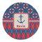 Buoy & Argyle Print Round Linen Placemat (Personalized)