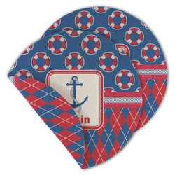 Buoy & Argyle Print Round Linen Placemat - Double Sided (Personalized)
