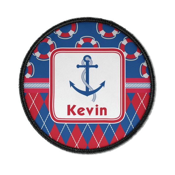 Buoy & Argyle Print Round Patch