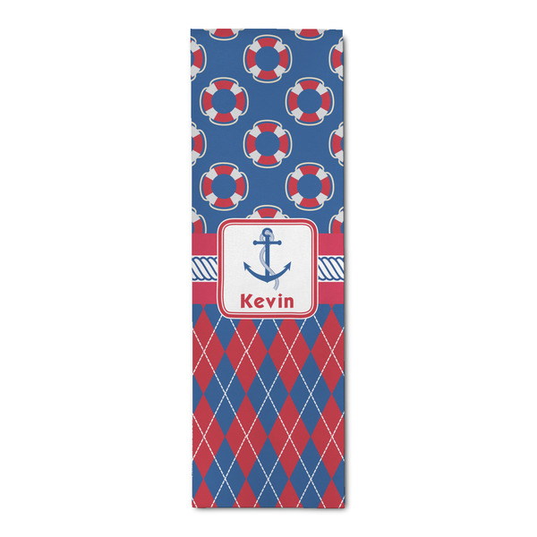 Custom Buoy & Argyle Print Runner Rug - 2.5'x8' w/ Name or Text