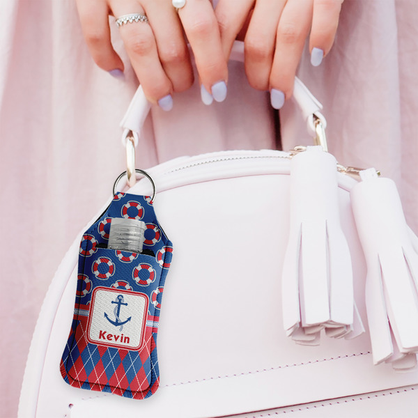Buoy & Argyle Print Sanitizer Holder Keychain - Large (LIFESTYLE)