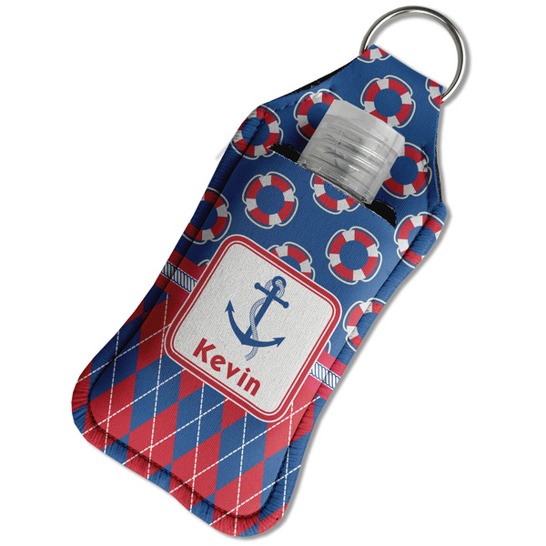 Buoy & Argyle Print Sanitizer Holder Keychain - Large in Case