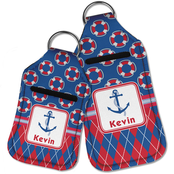 Buoy & Argyle Print Sanitizer Holder Keychain - Parent Main