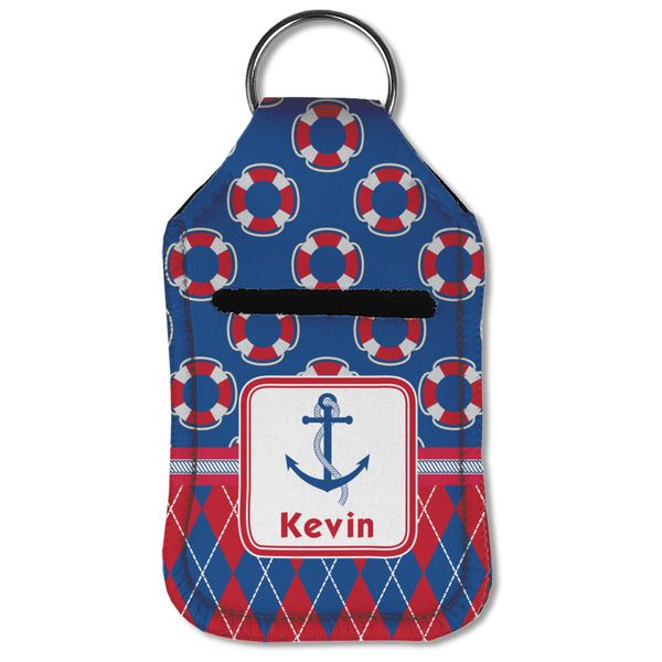 Buoy & Argyle Print Sanitizer Holder Keychain - Small (Front Flat)