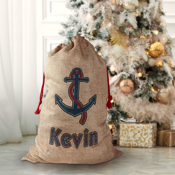 Buoy & Argyle Print Santa Bag - Lifestyle