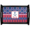 Buoy & Argyle Print Black Wooden Tray - Small (Personalized)