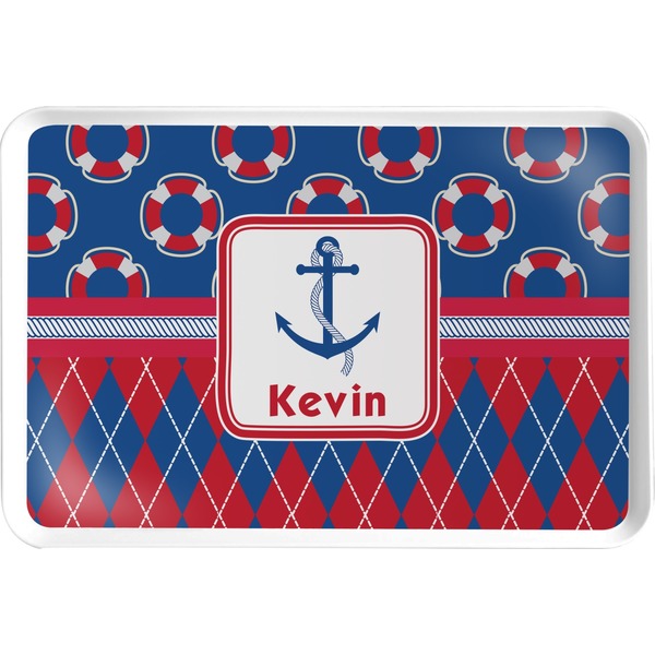 Custom Buoy & Argyle Print Serving Tray (Personalized)