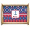 Buoy & Argyle Print Natural Wooden Tray - Large (Personalized)