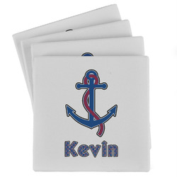 Buoy & Argyle Print Absorbent Stone Coasters - Set of 4 (Personalized)