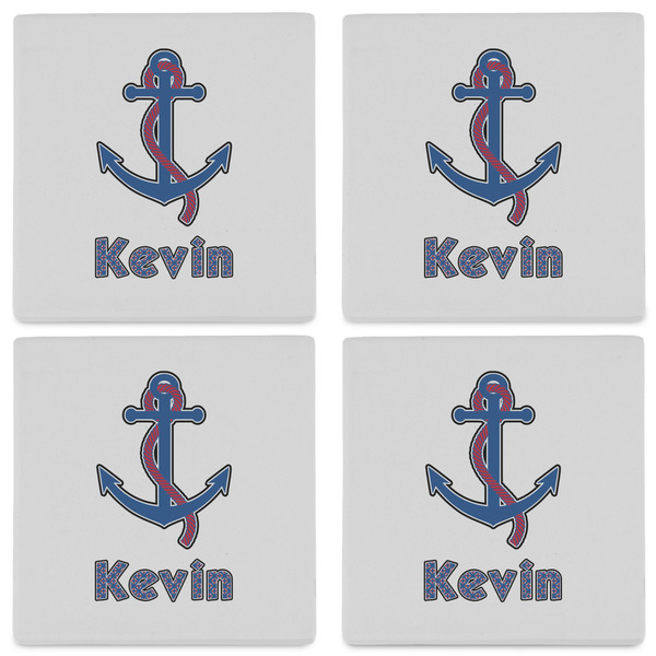 Buoy & Argyle Print Set of 4 Sandstone Coasters - See All 4 View