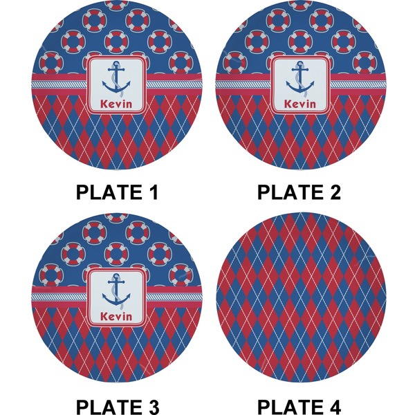 Buoy & Argyle Print Set of Appetizer / Dessert Plates (Approval)