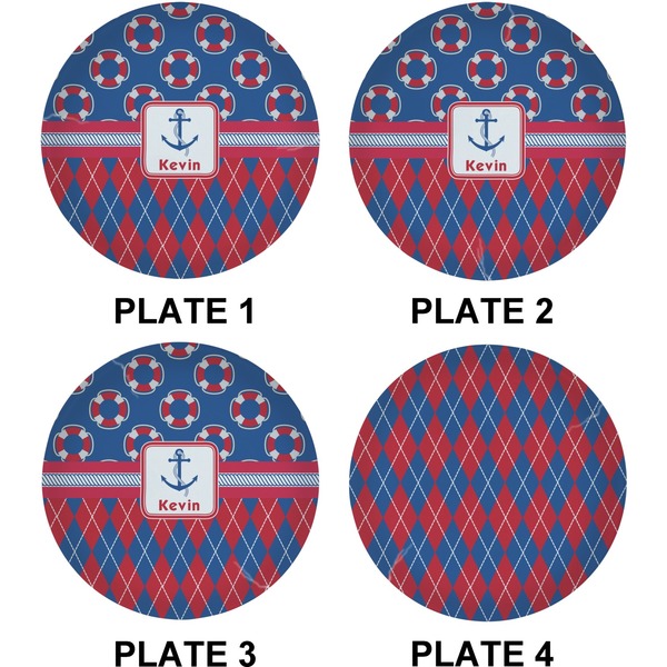 Buoy & Argyle Print Set of Lunch / Dinner Plates (Approval)