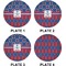 Buoy & Argyle Print Set of Lunch / Dinner Plates (Approval)