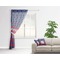 Buoy & Argyle Print Sheer Curtain With Window and Rod - in Room Matching Pillow